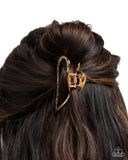 Paparazzi "Heartfelt Hint" Gold Hair Clip Paparazzi Jewelry