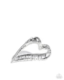 Paparazzi "Heartfelt Hint" Silver Hair Clip Paparazzi Jewelry