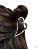 Paparazzi "Heartfelt Hint" Silver Hair Clip Paparazzi Jewelry