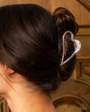 Paparazzi "Heartfelt Hint" Silver Hair Clip Paparazzi Jewelry