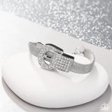 Paparazzi "Boldly Buckled" White Bracelet Paparazzi Jewelry