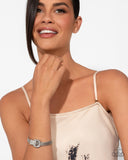 Paparazzi "Boldly Buckled" White Bracelet Paparazzi Jewelry