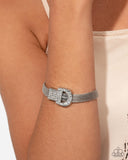 Paparazzi "Boldly Buckled" White Bracelet Paparazzi Jewelry