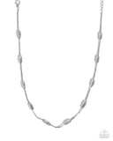 Paparazzi "Cylindrical Chic" Silver Necklace & Earring Set Paparazzi Jewelry