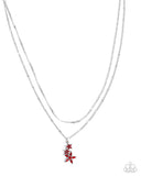 Paparazzi "Scintillating Stars" Red Necklace & Earring Set Paparazzi Jewelry