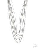 Paparazzi "Lockdown Layers" Silver Necklace & Earring Set Paparazzi Jewelry
