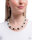 Paparazzi "Pearl Pageantry" Black Necklace & Earring Set Paparazzi Jewelry