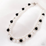 Paparazzi "Pearl Pageantry" Black Necklace & Earring Set Paparazzi Jewelry