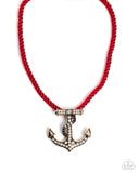 Paparazzi "Anchored Allure" Red Necklace & Earring Set Paparazzi Jewelry