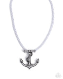 Paparazzi "Anchored Allure" White Necklace & Earring Set Paparazzi Jewelry