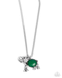 Paparazzi "Empathetic Elephant" Green Necklace & Earring Set Paparazzi Jewelry