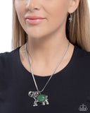 Paparazzi "Empathetic Elephant" Green Necklace & Earring Set Paparazzi Jewelry