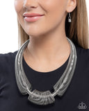 Paparazzi "Carefree Coils" Silver Necklace & Earring Set Paparazzi Jewelry