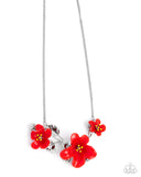 Paparazzi "Floral Forecast" Red Necklace & Earring Set Paparazzi Jewelry