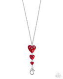Paparazzi "Treasured Tiers" Red Lanyard Necklace & Earring Set Paparazzi Jewelry