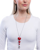 Paparazzi "Treasured Tiers" Red Lanyard Necklace & Earring Set Paparazzi Jewelry