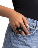 Paparazzi "As Long As Youre Mine" Black Ring Paparazzi Jewelry