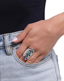 Paparazzi "Linear Lush" Green Ring Paparazzi Jewelry