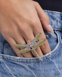 Paparazzi "Dragonfly Delivery" Yellow Ring Paparazzi Jewelry