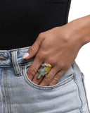 Paparazzi "Twinkling Toucan" Yellow Ring Paparazzi Jewelry