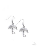 Paparazzi "Unrivaled Umbrella" White Earrings Paparazzi Jewelry