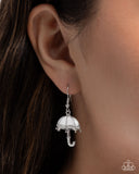 Paparazzi "Unrivaled Umbrella" White Earrings Paparazzi Jewelry