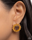 Paparazzi "Blooming Beat" Brown Post Earrings Paparazzi Jewelry