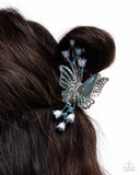 Paparazzi "Fluttering French" Blue Hair Clip Paparazzi Jewelry