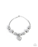 Paparazzi "Pensive Polish" White Bracelet Paparazzi Jewelry