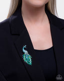 Paparazzi "Peacock Pedestal" Blue Brooch Pin Paparazzi Jewelry