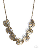Paparazzi "Leafy Legato" Brass Necklace & Earring Set Paparazzi Jewelry