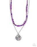 Paparazzi "Superior Seashell" Purple Necklace & Earring Set Paparazzi Jewelry