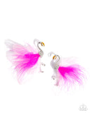 Paparazzi "Feathered Flamingo" Pink Post Earrings Paparazzi Jewelry