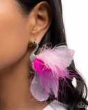 Paparazzi "Feathered Flamingo" Pink Post Earrings Paparazzi Jewelry
