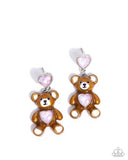 Paparazzi "Traditional Teddy" Pink Post Earrings Paparazzi Jewelry