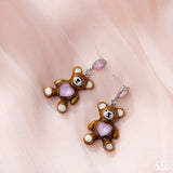 Paparazzi "Traditional Teddy" Pink Post Earrings Paparazzi Jewelry