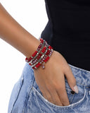 Paparazzi "Memorable Masterpiece" Red Bracelet Paparazzi Jewelry