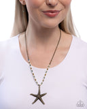 Paparazzi "Starfish Symphony" Brass Necklace & Earring Set Paparazzi Jewelry