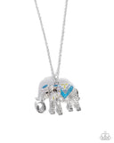 Paparazzi "Educated Elephant" Blue Necklace & Earring Set Paparazzi Jewelry