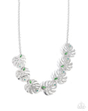 Paparazzi "Leafy Legato" Green Necklace & Earring Set Paparazzi Jewelry