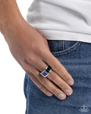 Paparazzi "Encased Entrepreneur" Blue Mens Ring Paparazzi Jewelry