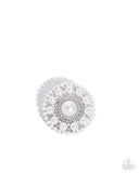 Paparazzi "Posh Paladin" White Brooch Pin Paparazzi Jewelry