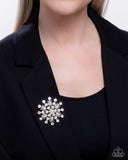 Paparazzi "Pearly Prologue" White Brooch Pin Paparazzi Jewelry