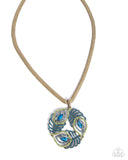 Paparazzi "Peacock Patchwork" Brass Necklace & Earring Set Paparazzi Jewelry