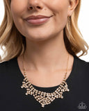 Paparazzi "Square Selfie" Gold Necklace & Earring Set Paparazzi Jewelry