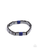 Paparazzi "Sporadic Squares" Blue Mens Urban Bracelet Unisex Paparazzi Jewelry