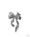 Paparazzi "Bow Bonanza" Silver Brooch Pin Paparazzi Jewelry
