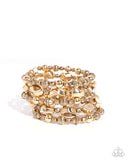 Paparazzi "Monochromatic Mosaic" Gold Bracelet Paparazzi Jewelry