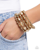 Paparazzi "Monochromatic Mosaic" Gold Bracelet Paparazzi Jewelry