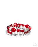 Paparazzi "Doting Delight" Red Bracelet Paparazzi Jewelry